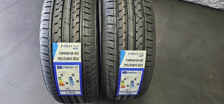 195 55 15   2 x NEW!! tyres Fortune FunRun FSR 802