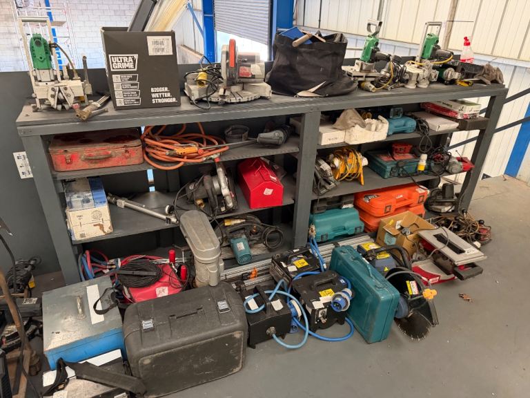 Builders site clearance tools machinery etc