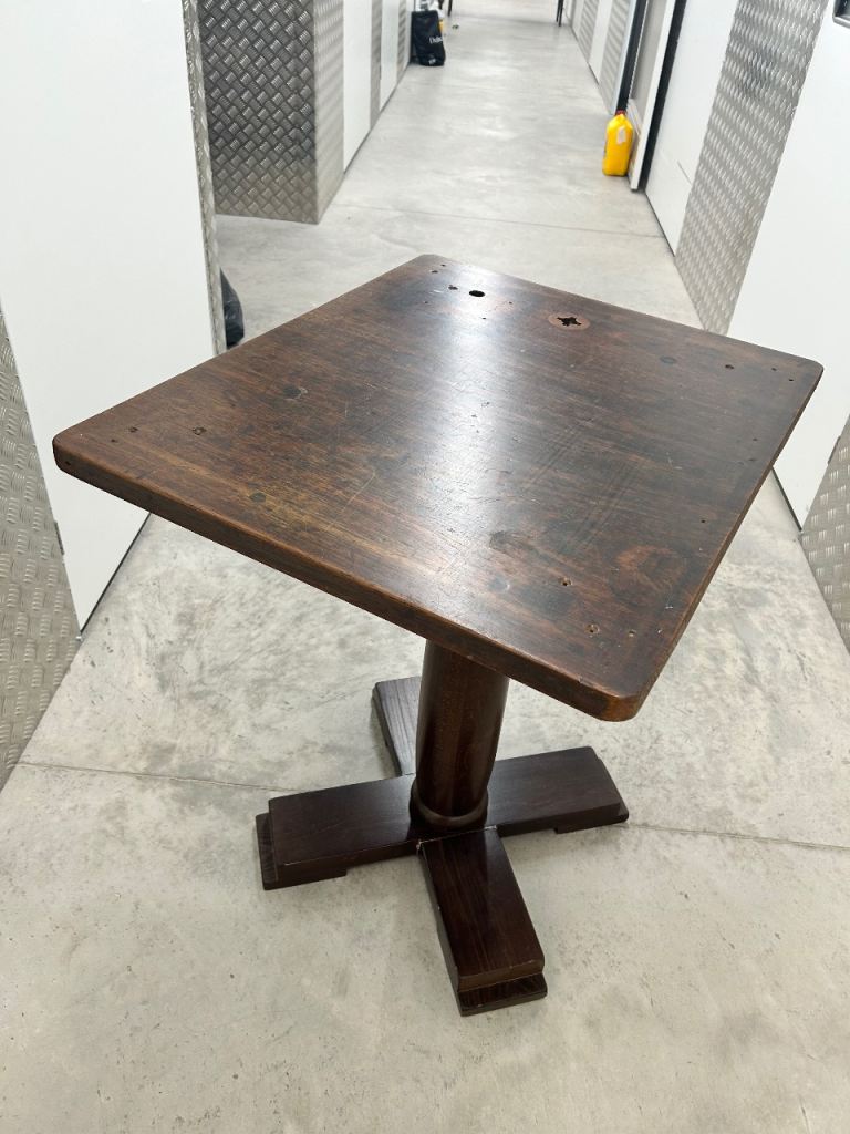Pub Wooden Table with Pedestal Base – Fair Condition