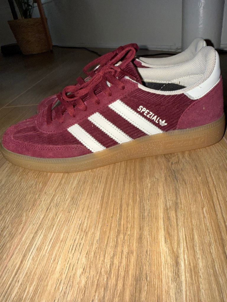 Adidas Spezial Trainers - Maroon Suede/ corduroy , UK 6