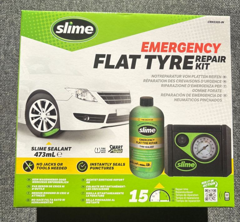 Tyre puncture Repair Kit Compressor for Cars and Bikes