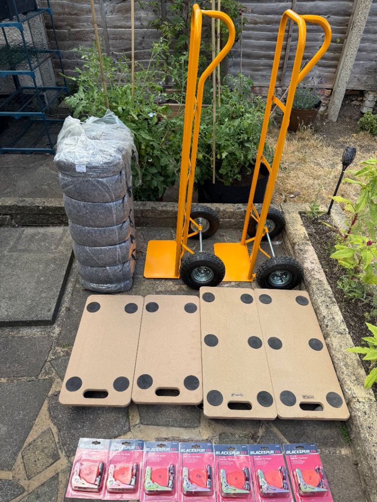 New Sack truck hand trolley, Removal blankets, Wheeled Platform Dolly, Ratchet Straps