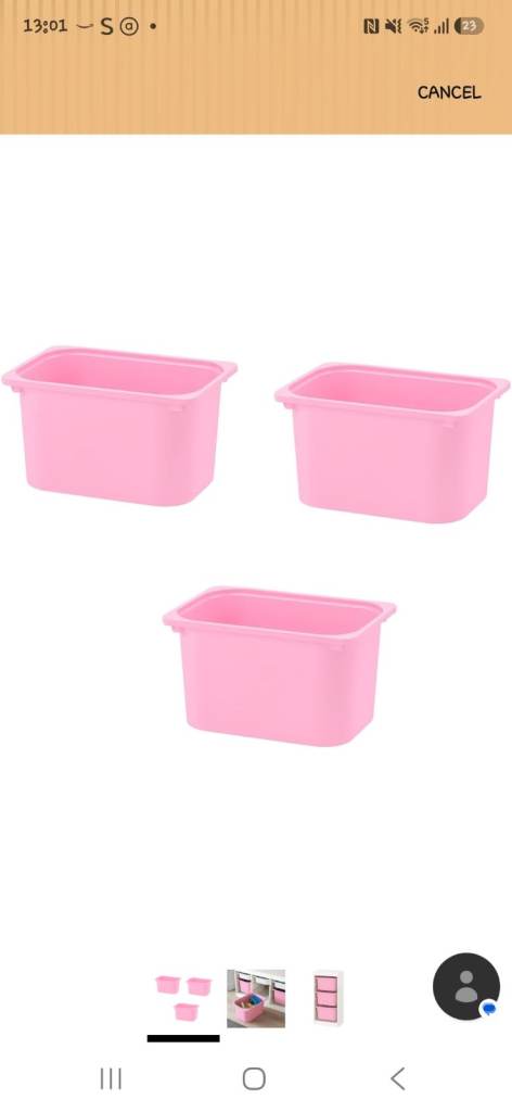 7 used plastic storage bins