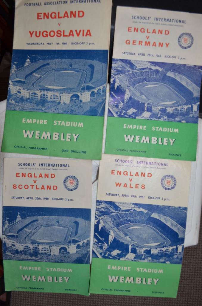 SIX   WEMBLEY CUP FINAL  PROGRAMMES 1955  ETC.  SCOTLAND WALES 