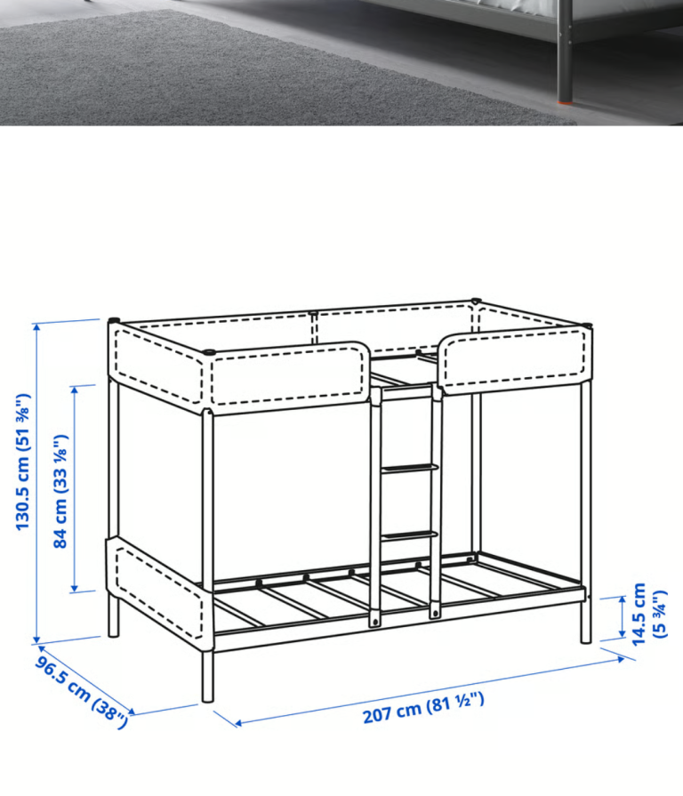 IKEA Tuff grey Bunk Bed Frame 90cm 200cm x 