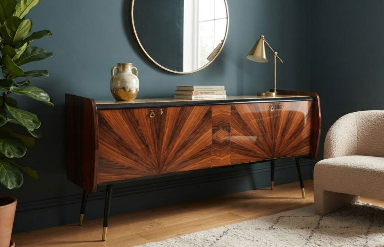  Iconic Mid-Century Italian Large  Sideboard – Attr.  to Vittorio Dassi | TV cabinet - Media Console