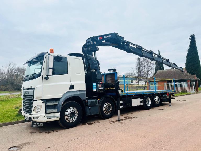 2016 (66) DAF CF 460 8X2 RLA & STEER FLAT, HIAB 658 REMOTE CRANE, SLPR, EURO 6