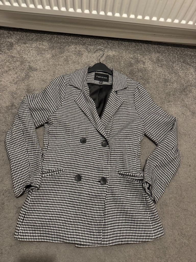 PARISIAN Houndstooth Double-Breasted Blazer – As Good As New