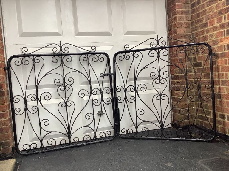 Two Ornate  Garden Gates – Black, Good Condition