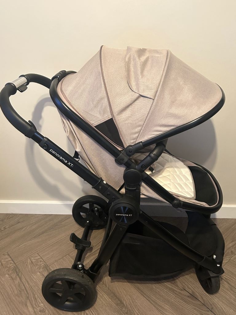 Panorama XTi by Babylo 2-in-1 Travel System Bundle with EnfaSafe Car Seat and ISOFix Base Almondy