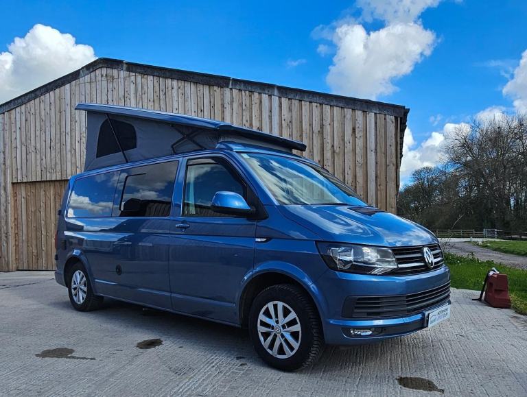 VW T6 Transporter T30 2015 Hi Line LWB 87k pop top camper van 4 berth 5 belts 
