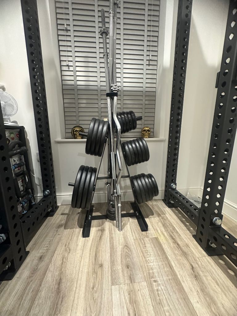 York cast iron plates 162.5kg / stand and 4 bars