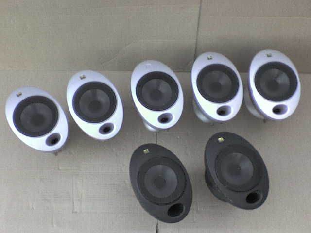 7 x 100W KEF HTS 2001 Egg Stereo Satellite Speakers 