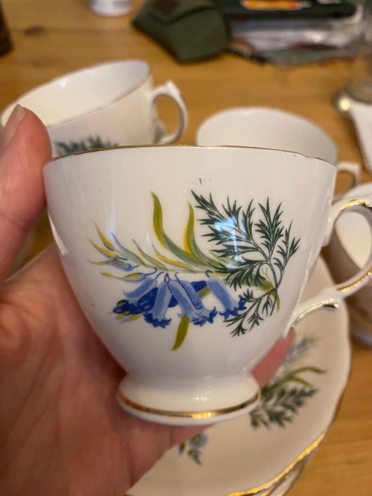 Vintage bone china tea set 13 pieces 