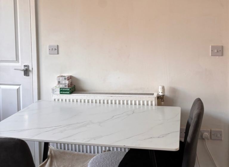 White Marble Effect Dining Table