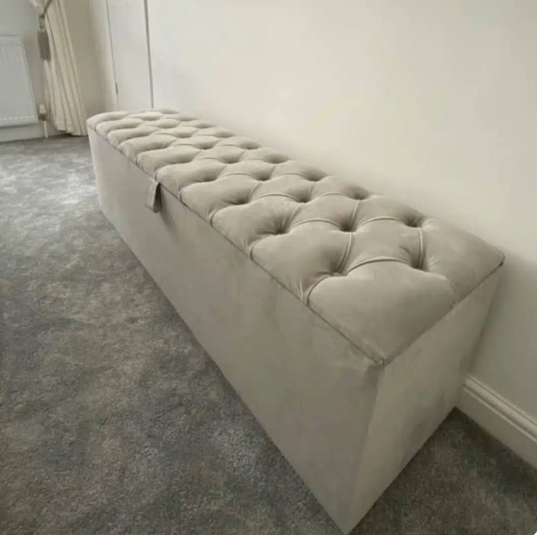Ottoman Storage Chest - Grey, King Size