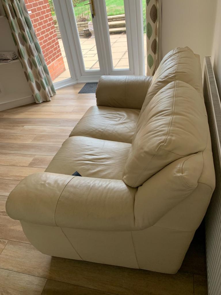 three seater and two 2 seater cream sofas