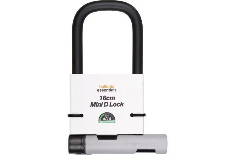 Halfords Essentials 16cm Mini D Lock – Brand New
