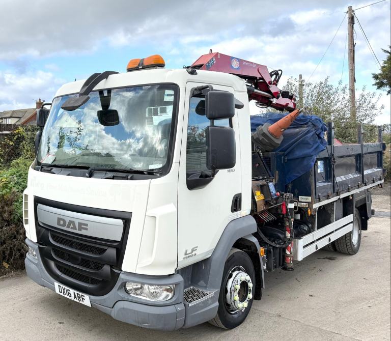 2016 DAF LF45.180 4X2 GRAB HMF 735 CRANE CLAMSHELL BUCKET MANUAL 3 SEATS EURO-6