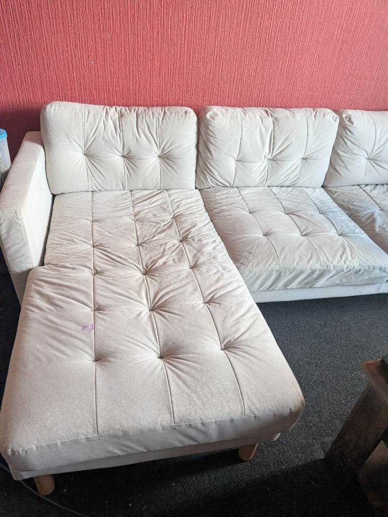 Beige Corner Sofa with Chaise – Used Condition