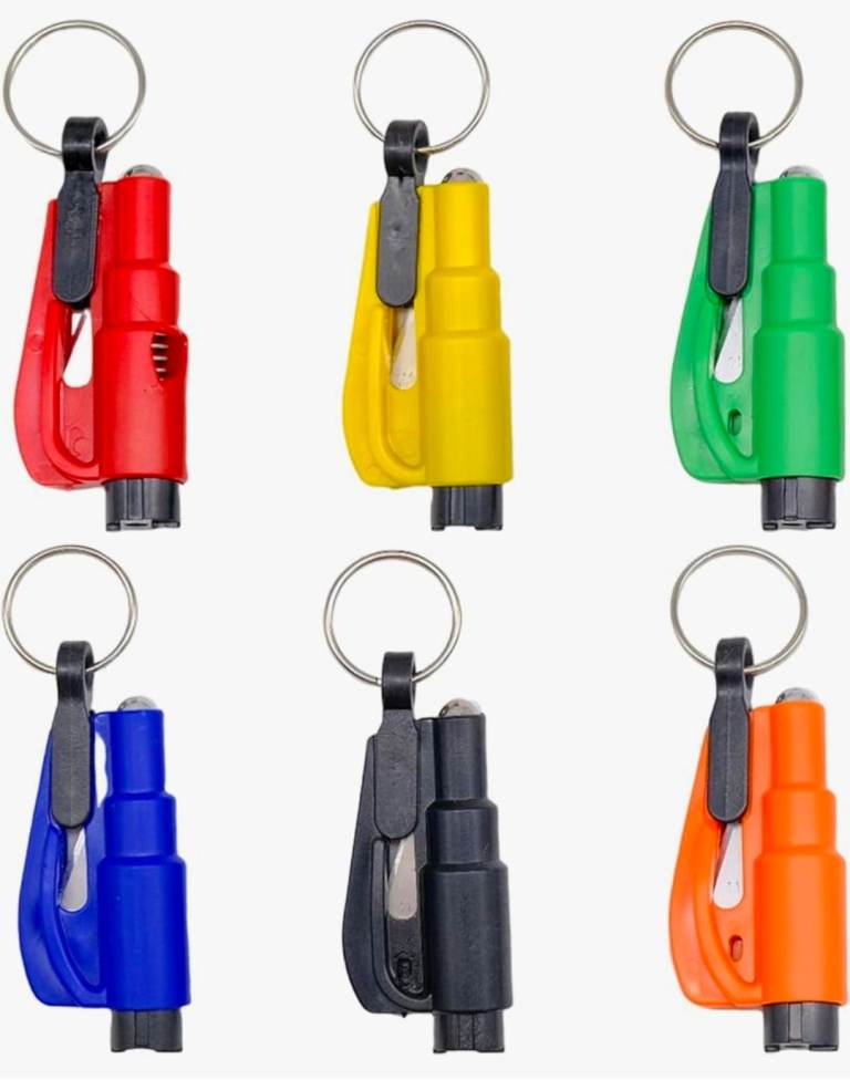  Emergency Escape Car Window Breaker Mini Hammer Keyring Seat Belt Cutter