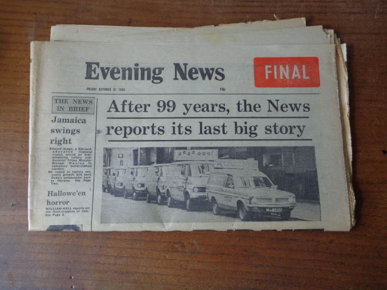 Final edition of London "Evening News", 31 October 1980.  Collector's item.