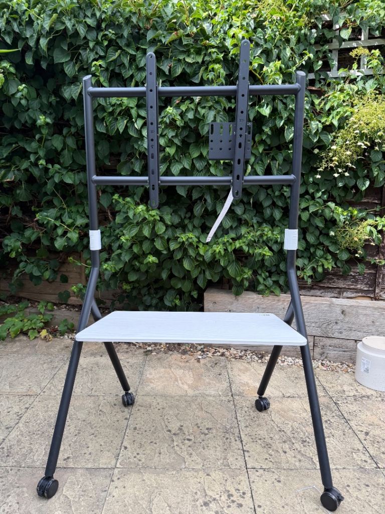 Mobile TV Stand with Wheels and Shelf – Good Condition