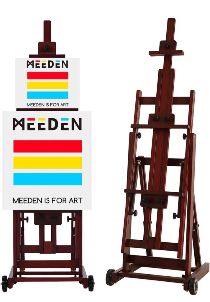 MEEDEN Artist Multi-Function Studio Easel, Beech Wood H-Frame Easel, Painting Easel
