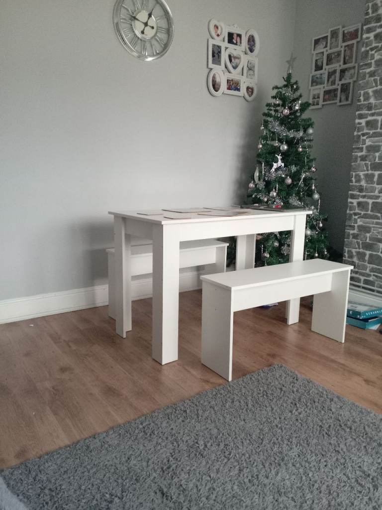 Dining table and 2 benches