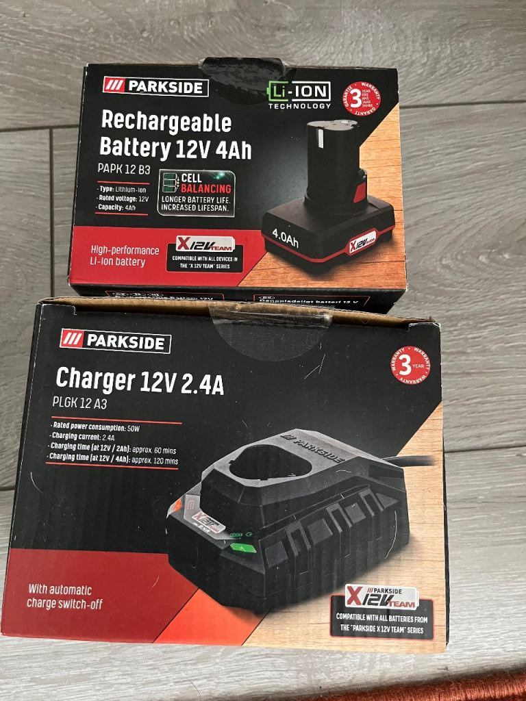PARKSIDE 12V 4Ah Battery & 2.4A Charger - NEW £15 pick up only Plymouth PL4 