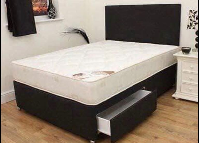 Brand new double divan bed single small double kingsize beds with mattress and headboard 