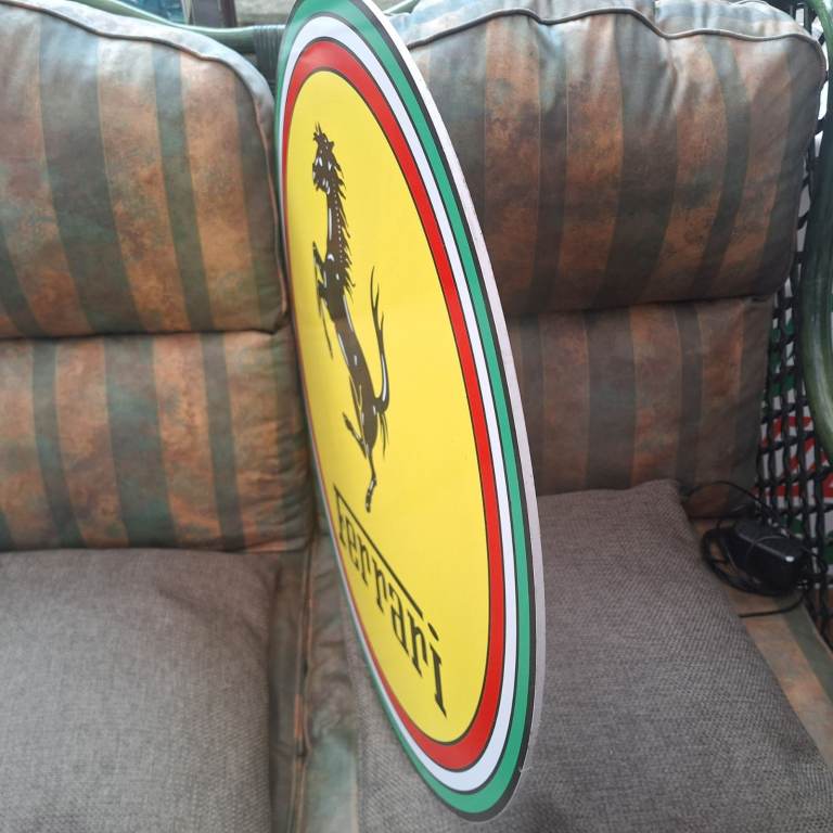 🔥FOR SALE🔥Large Ferrari Wall Sign 61cm x 61cm x 0.5cm. Classic Car. Formula 1