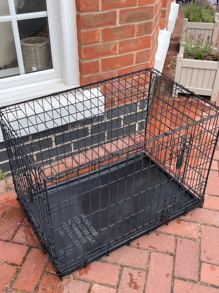 dog crate small with double doors 