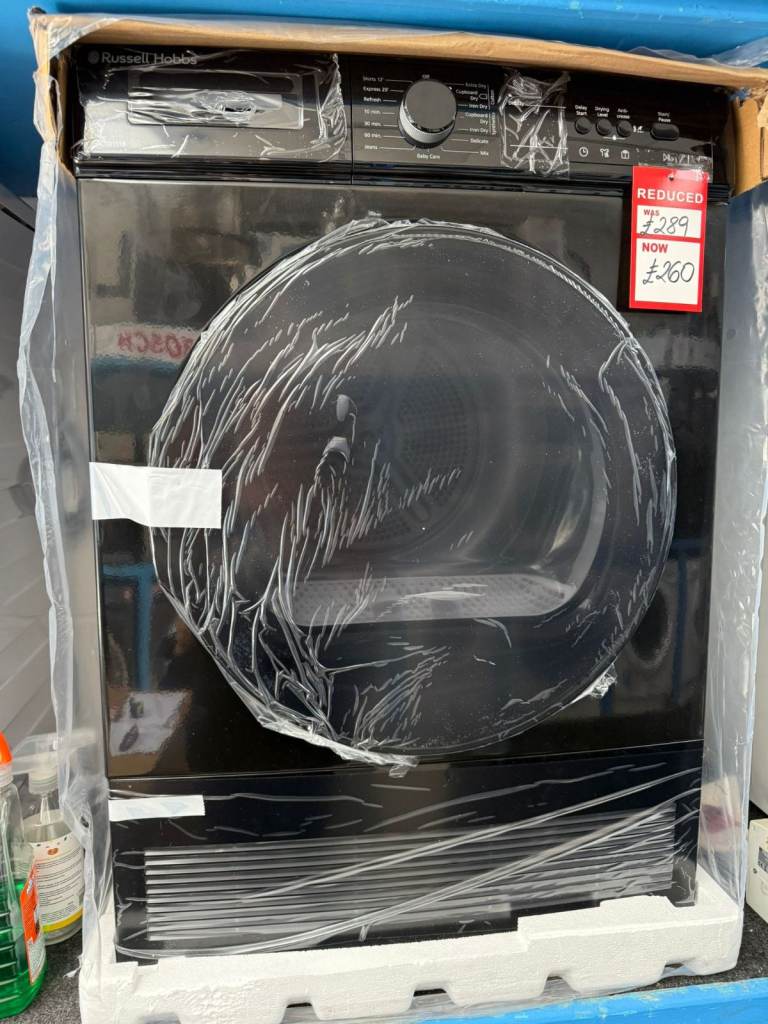 Russel Hobbs condenser tumble dryer with warranty 