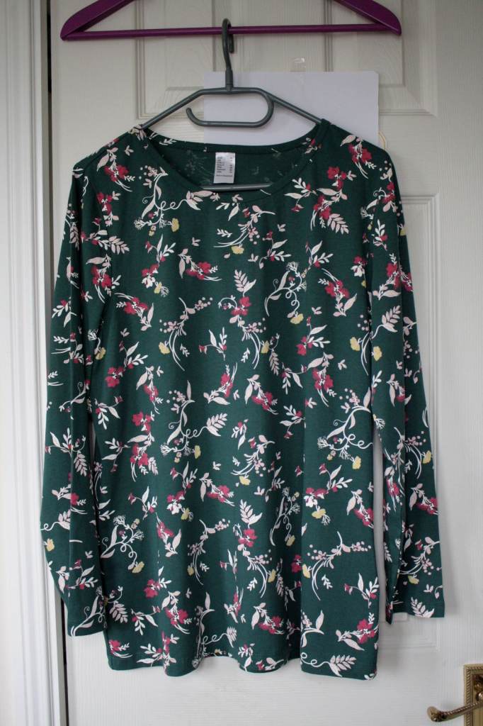 Women's Aproductz Green Floral Long Sleeve T-Shirt size 16,