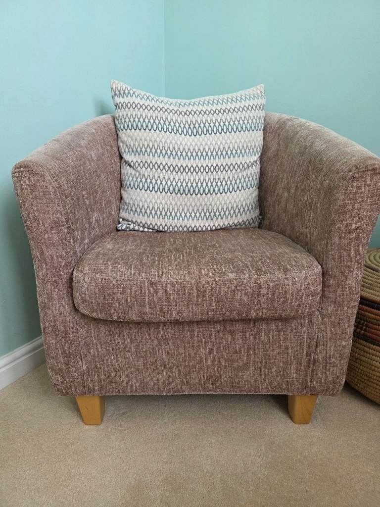 Great Condition Dunelm Chenille Tub Chairs
