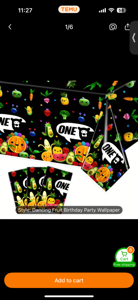 Dancing fruits birthday decorations 