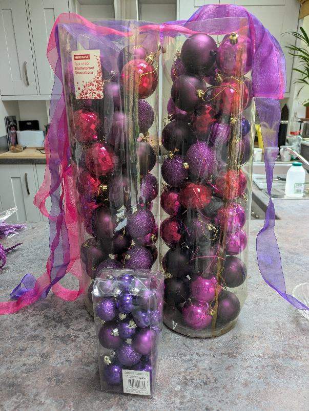 Christmas Tree/Halloween  Decoration Mixed Pack – Bright Pink & Fabulous Purple