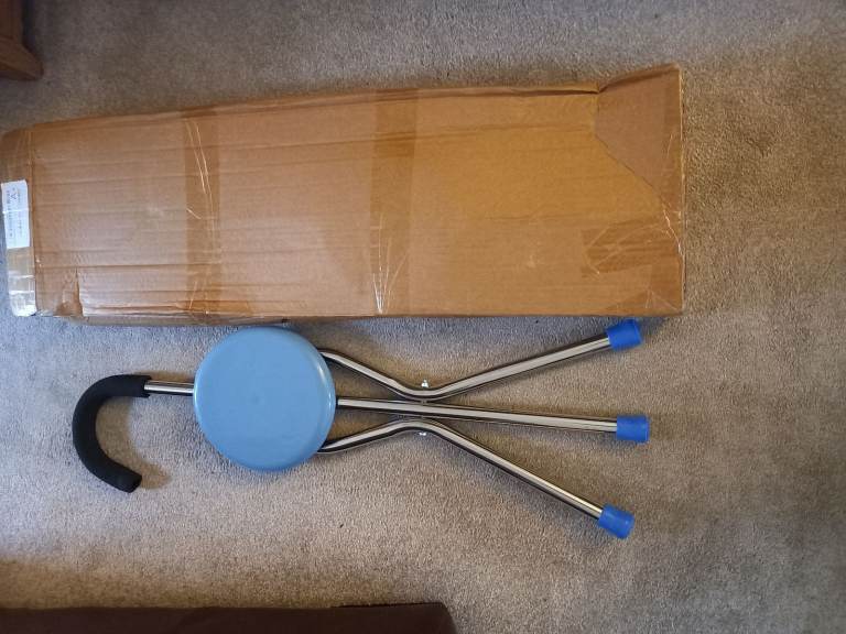 Folding Seat Cane Resting Stool Walking Stick Chair 