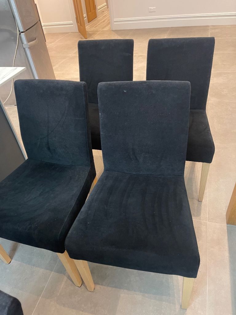 Black velvet dining chairs set of 8 -John Lewis