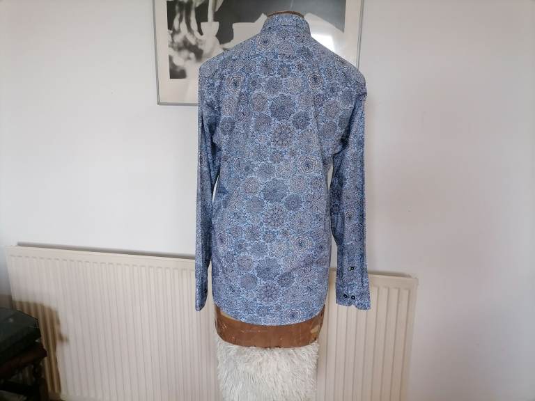 Designer OSCAR BANKS Luxury Pure Cotton Shirt. N. Mint Cond. Size : M ( 39 - 40)