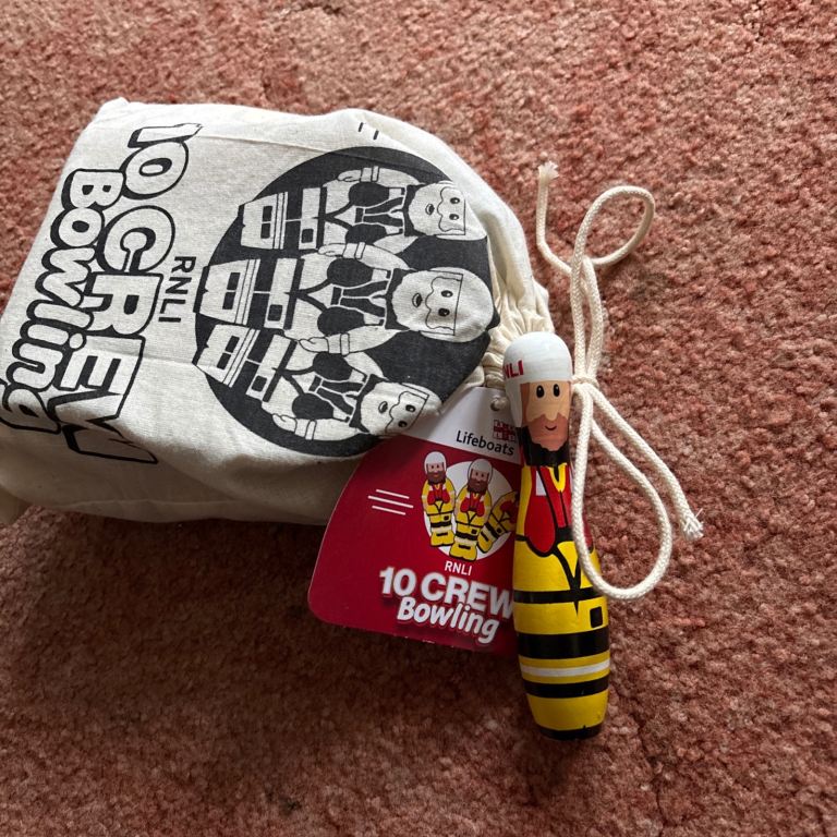 RNLI wooden toy skittles 
