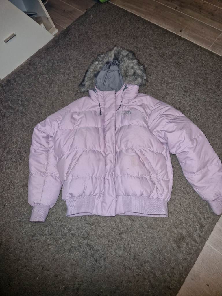 Womens lilac north face Gotham 550 jacket size large 
