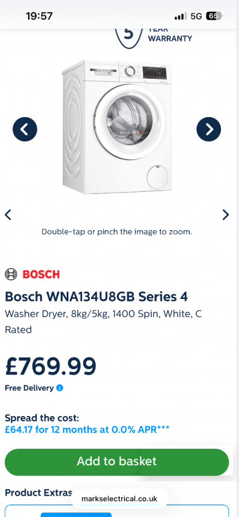 Bosch washing machine and drier 