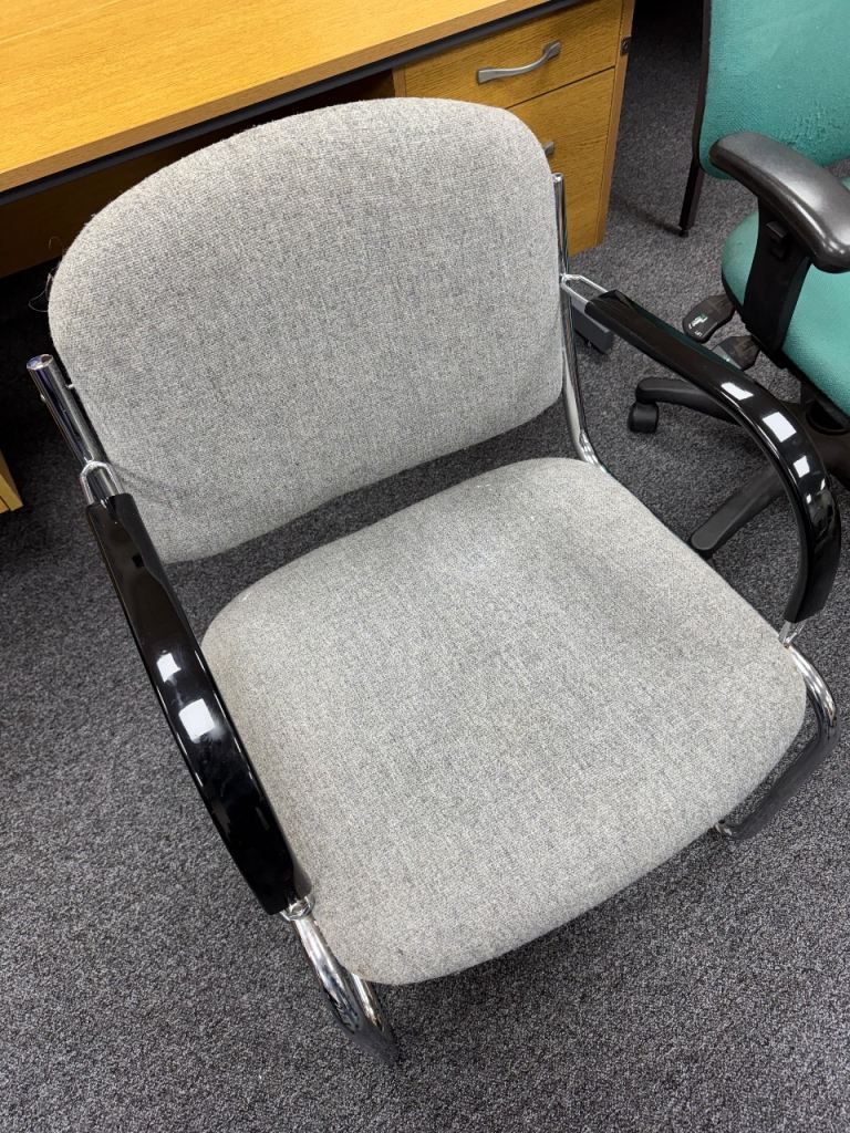 Office chair grey with gloss black armrests for collection Telford