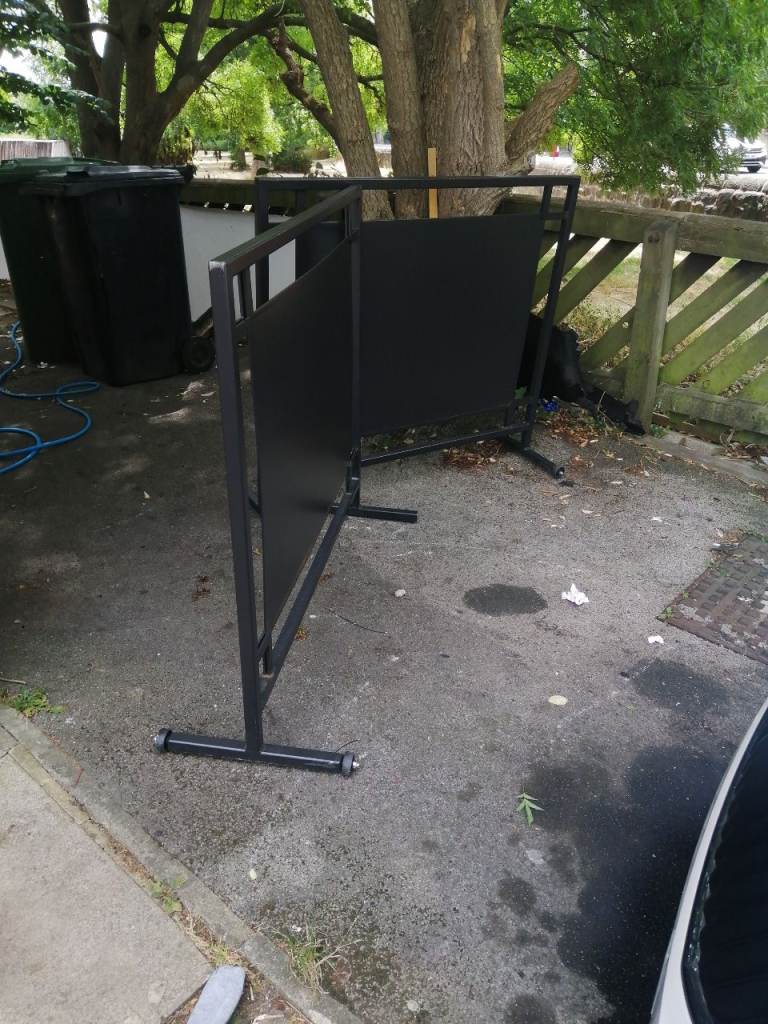 Black Metal Shop Sign/Screen Divider – Good Condition