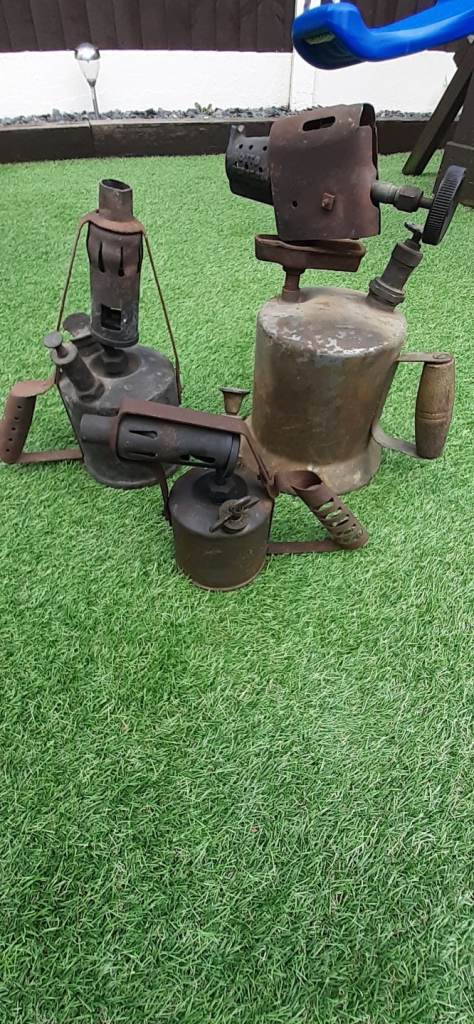 Old antique vintage paraffin blowlamp blow torch blow lamp upcycle man cave