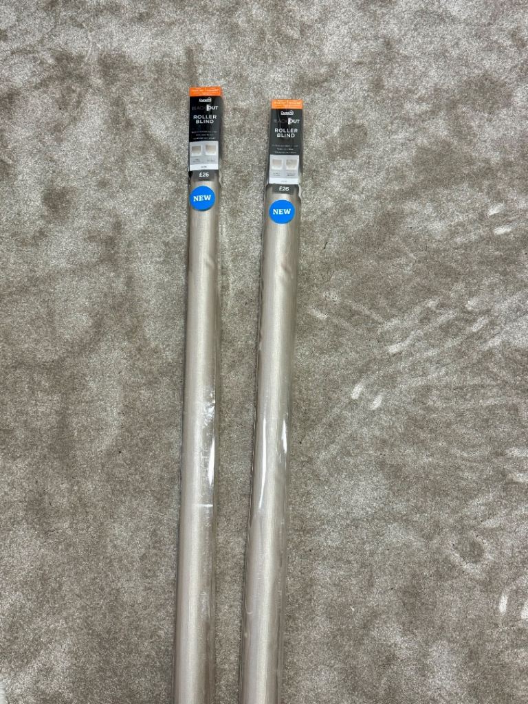 Dunelm Blackout Roller Blinds Satin Champagne