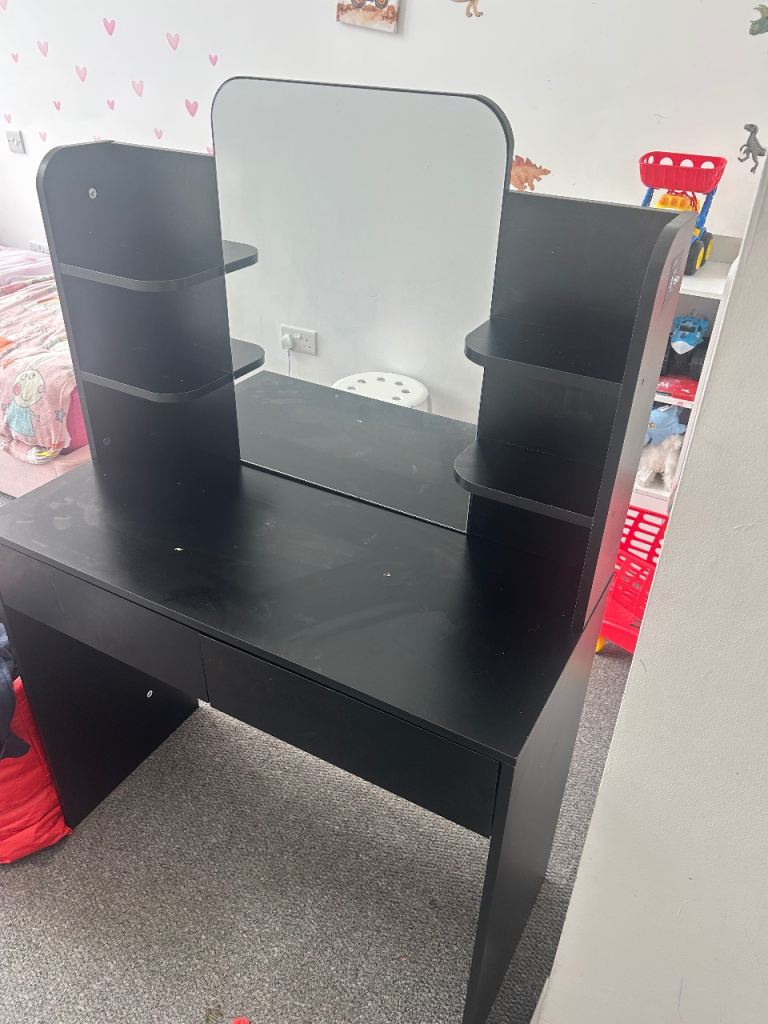 Black makeup desk 