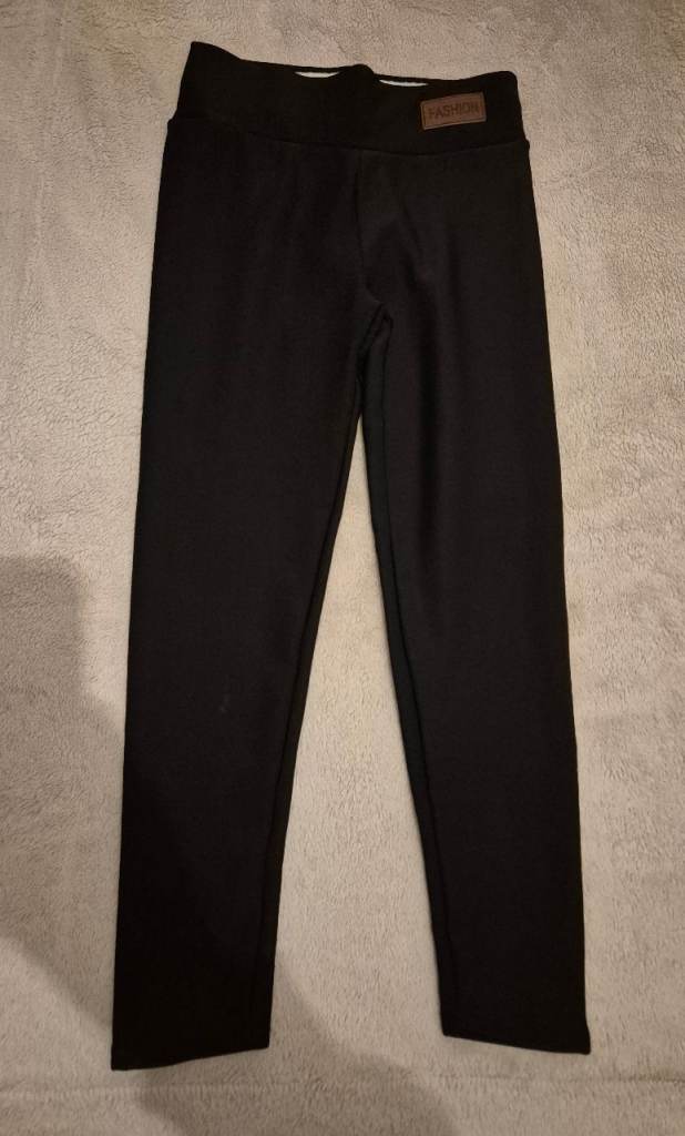 image for 2 pairs of Fleecy Lined Black Leggings Size XL 14-16  Tried On But Too Small